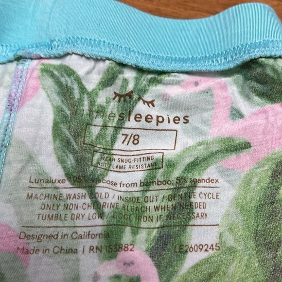 Little Sleepies Flamingo pajama shorts only size 7-8 - Picture 4 of 9